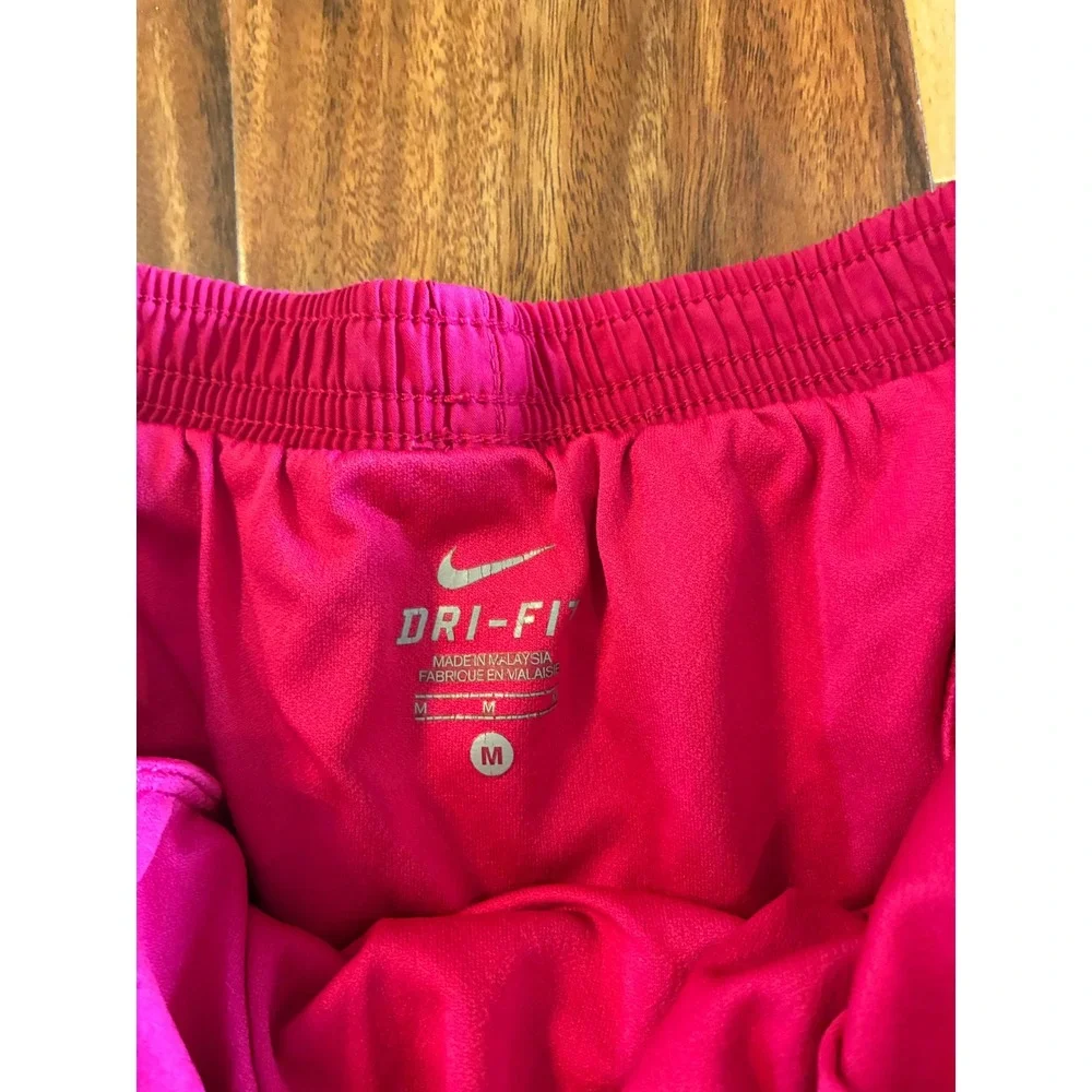 Nike Dri-FIT‎ Tempo Running Shorts Pink White Black Trim Womens Medium